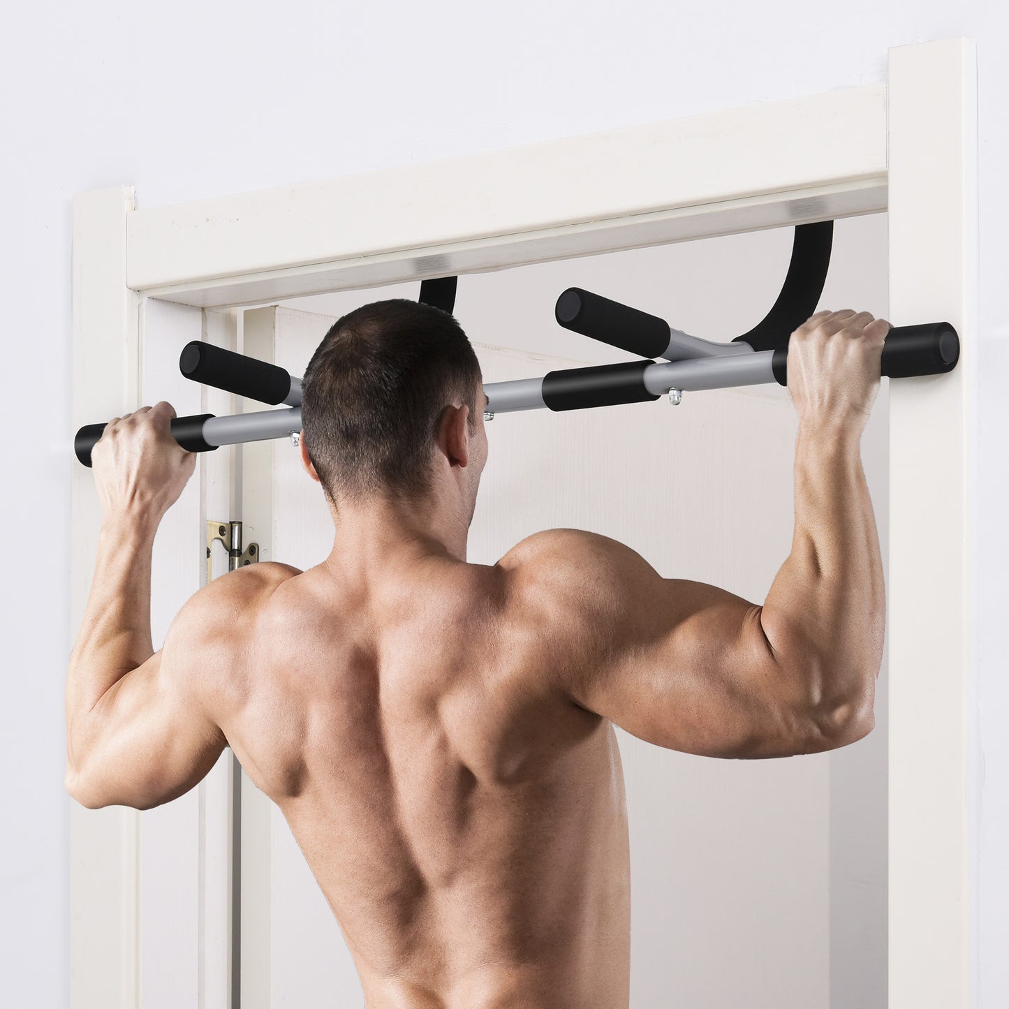 HOMCOM Pull-Up Bar for Doorway, Home Fitness Door Horizontal Push up Bar for Indoor Gym Upper Body Workout