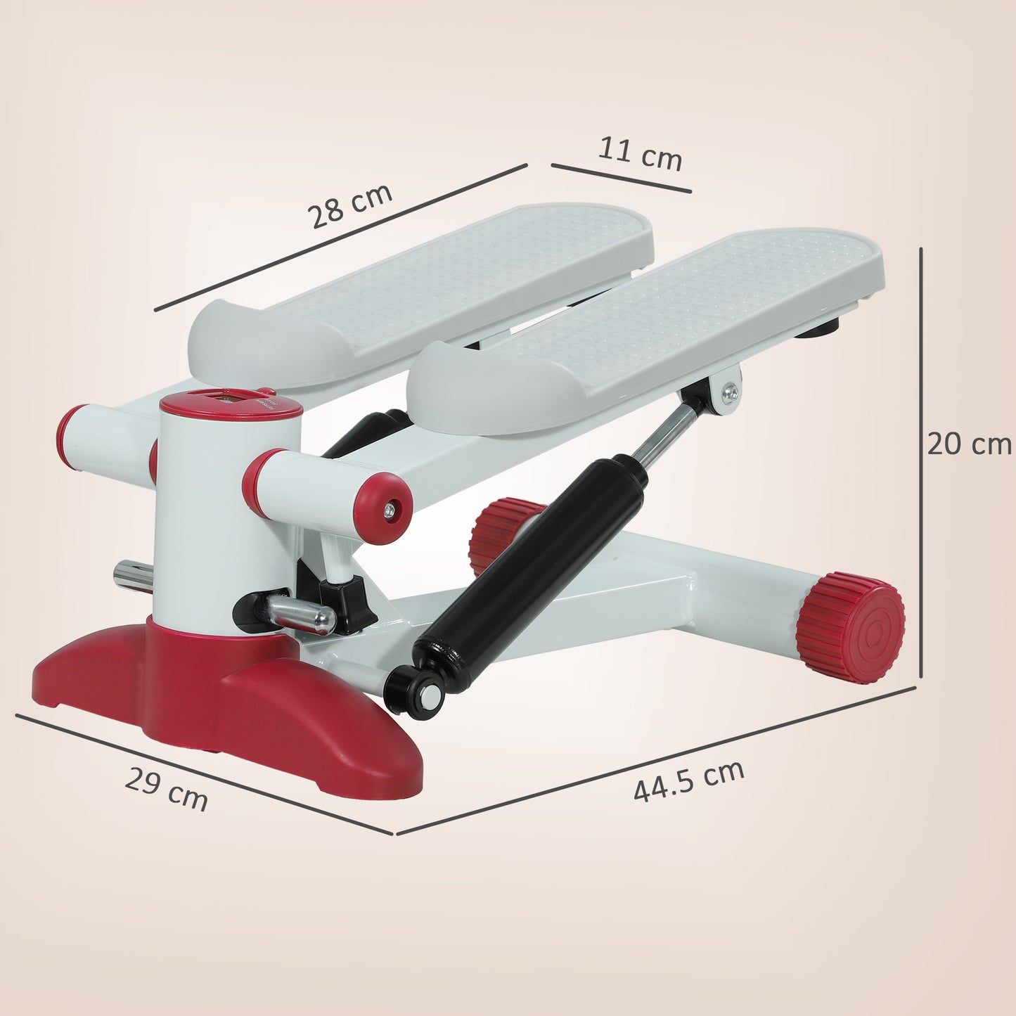 SPORTNOW Mini Stepper, Compact Step Machine Exerciser for Home Workout with LCD Monitor and Non-Slip Pedals