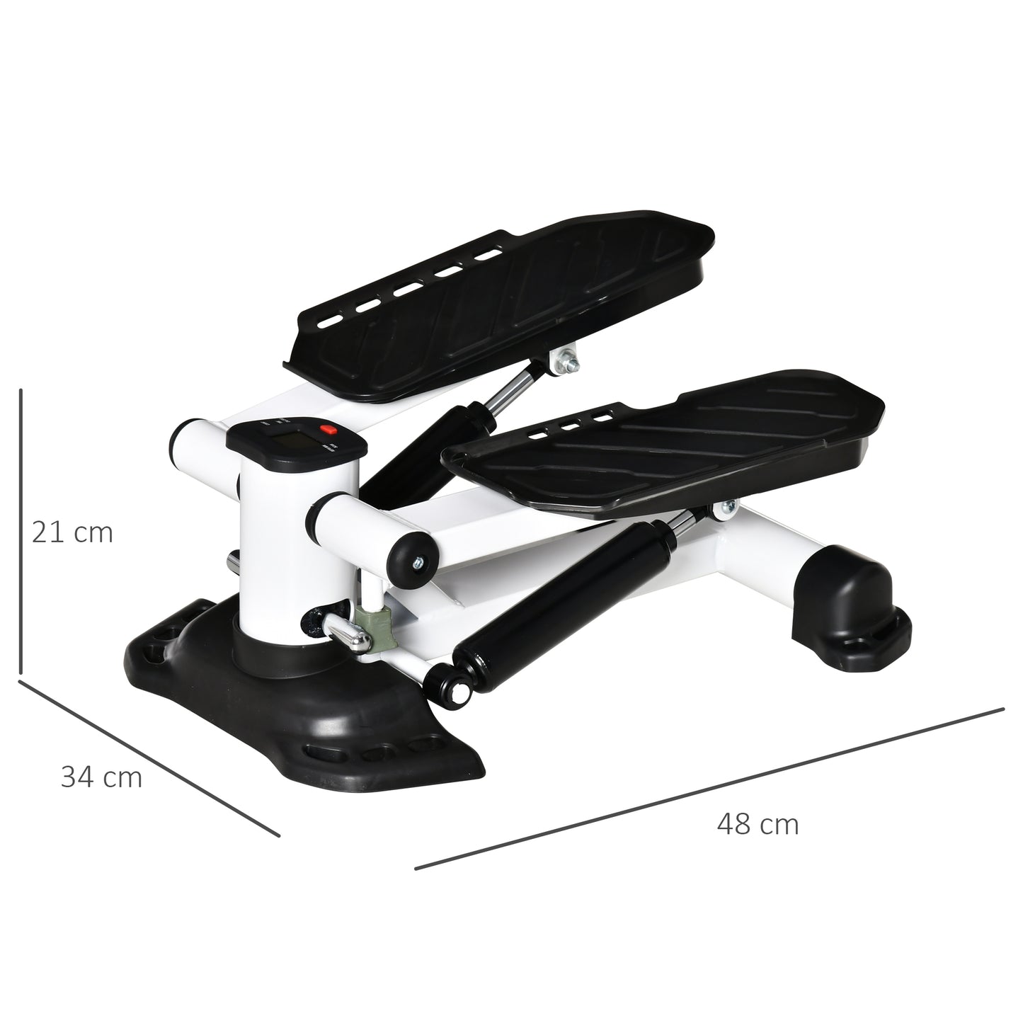 HOMCOM Portable Mini Stepper with LCD Display for Home Gym Office Exercise Workout