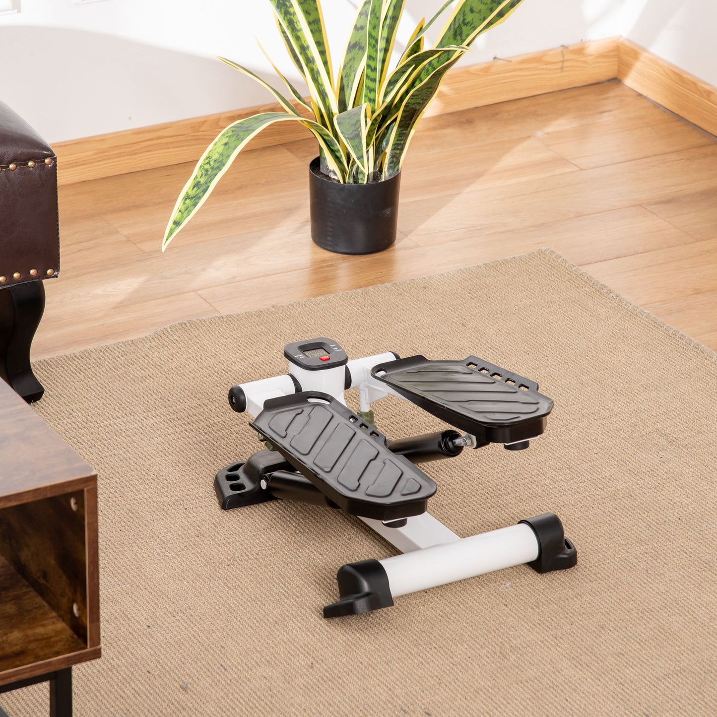 HOMCOM Portable Mini Stepper with LCD Display for Home Gym Office Exercise Workout