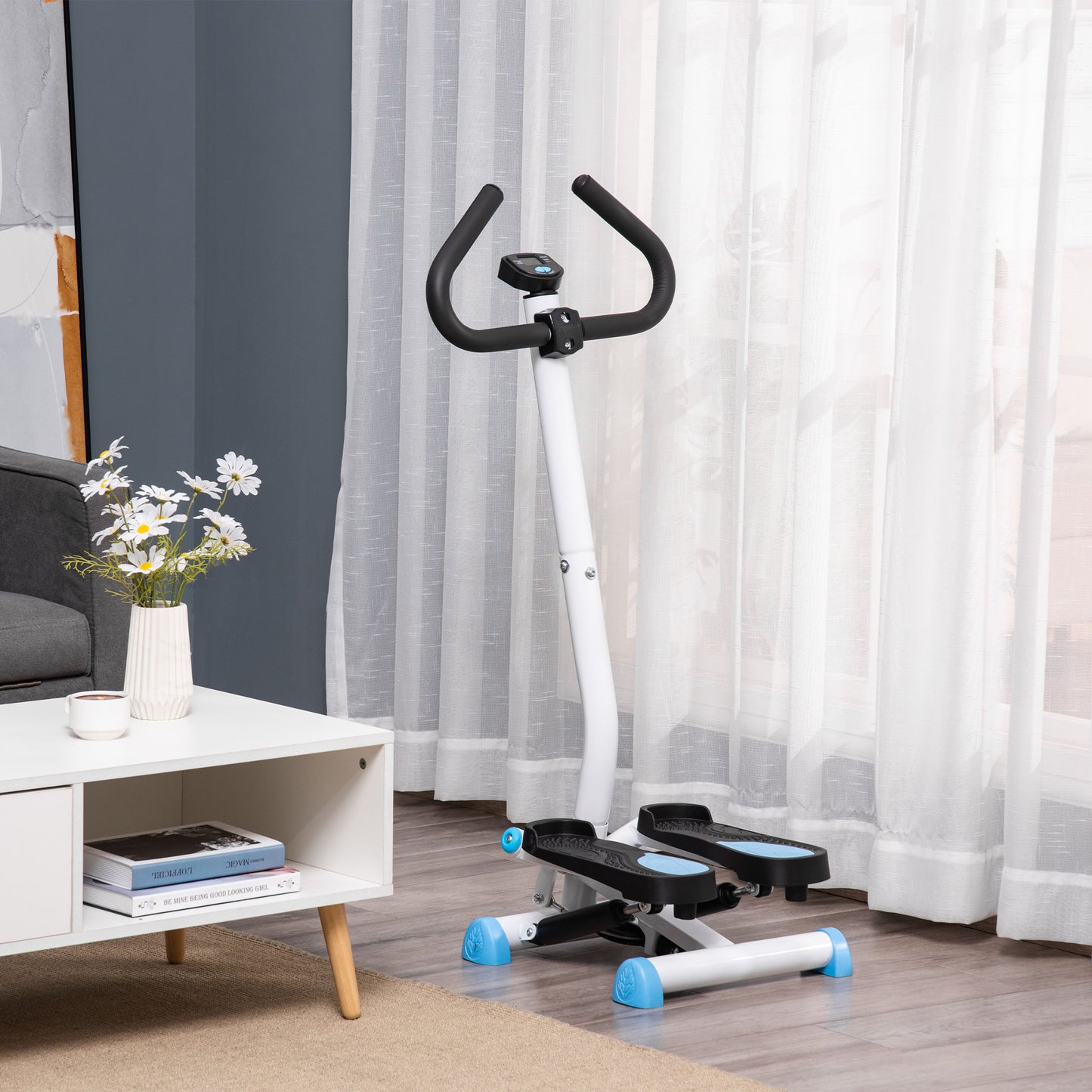 HOMCOM Twister Stepper, Step Machine with Adjustable Resistance, LCD Screen
