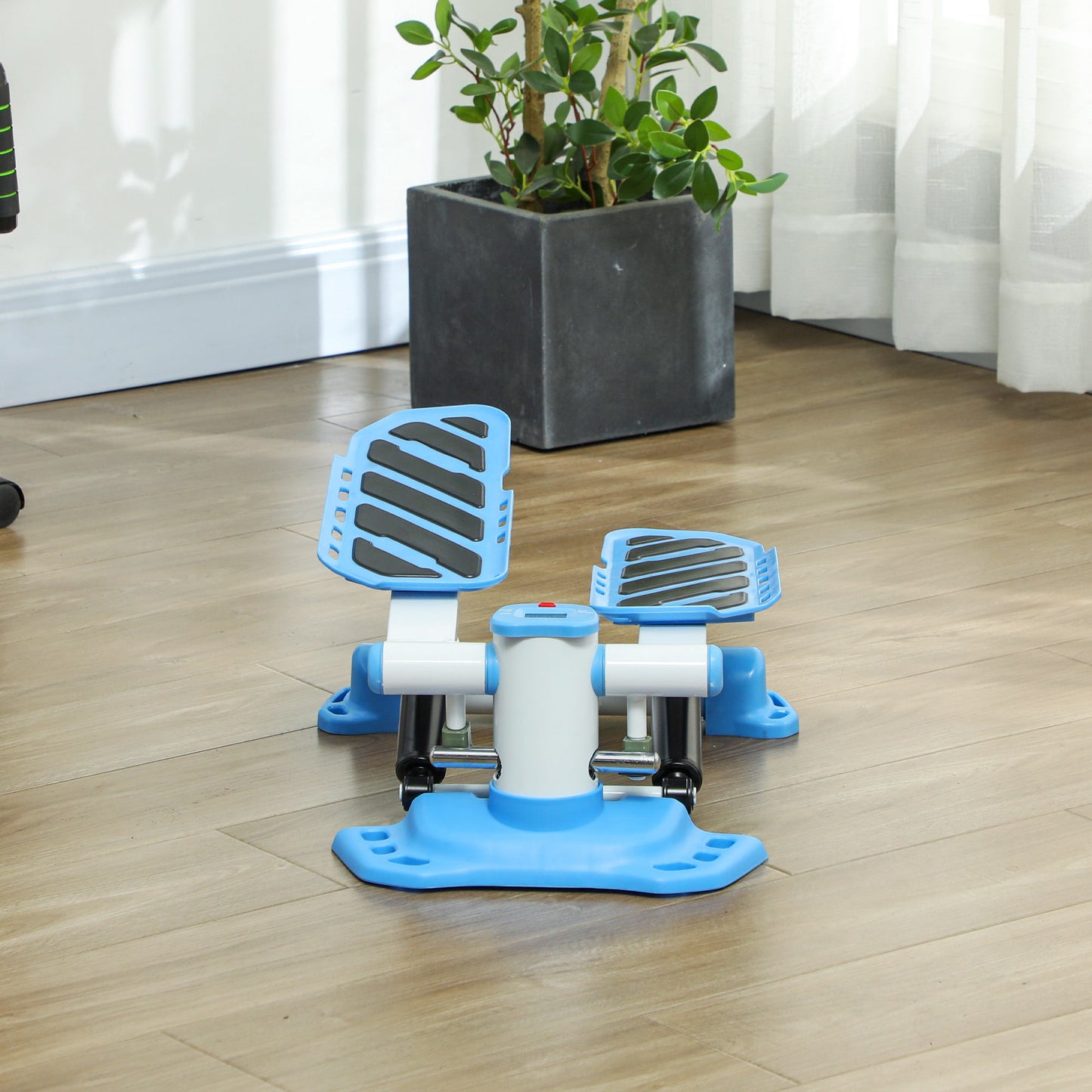 HOMCOM Portable Mini Stepper, Steppers for Exercise Workout with LCD Display Monitor, Anti-skid Foot Pedals for Home Gym Office