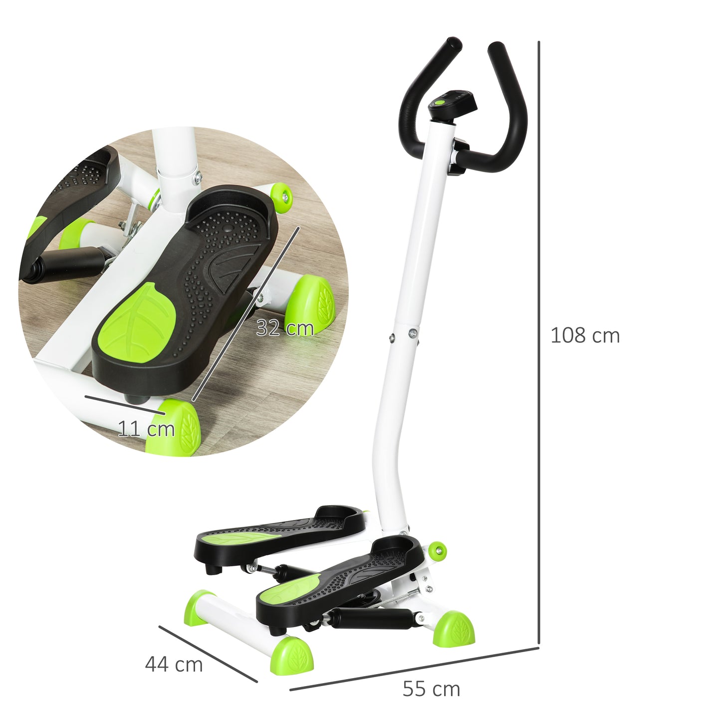 HOMCOM Twister Stepper, Step Machine with Adjustable Resistance, LCD Screen