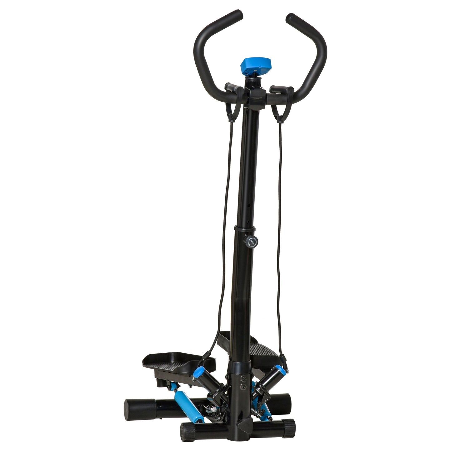 HOMCOM Adjustable Twist Stepper Fitness Step Machine, LCD Screen, Height-Adjust Handlebars, Home Gym