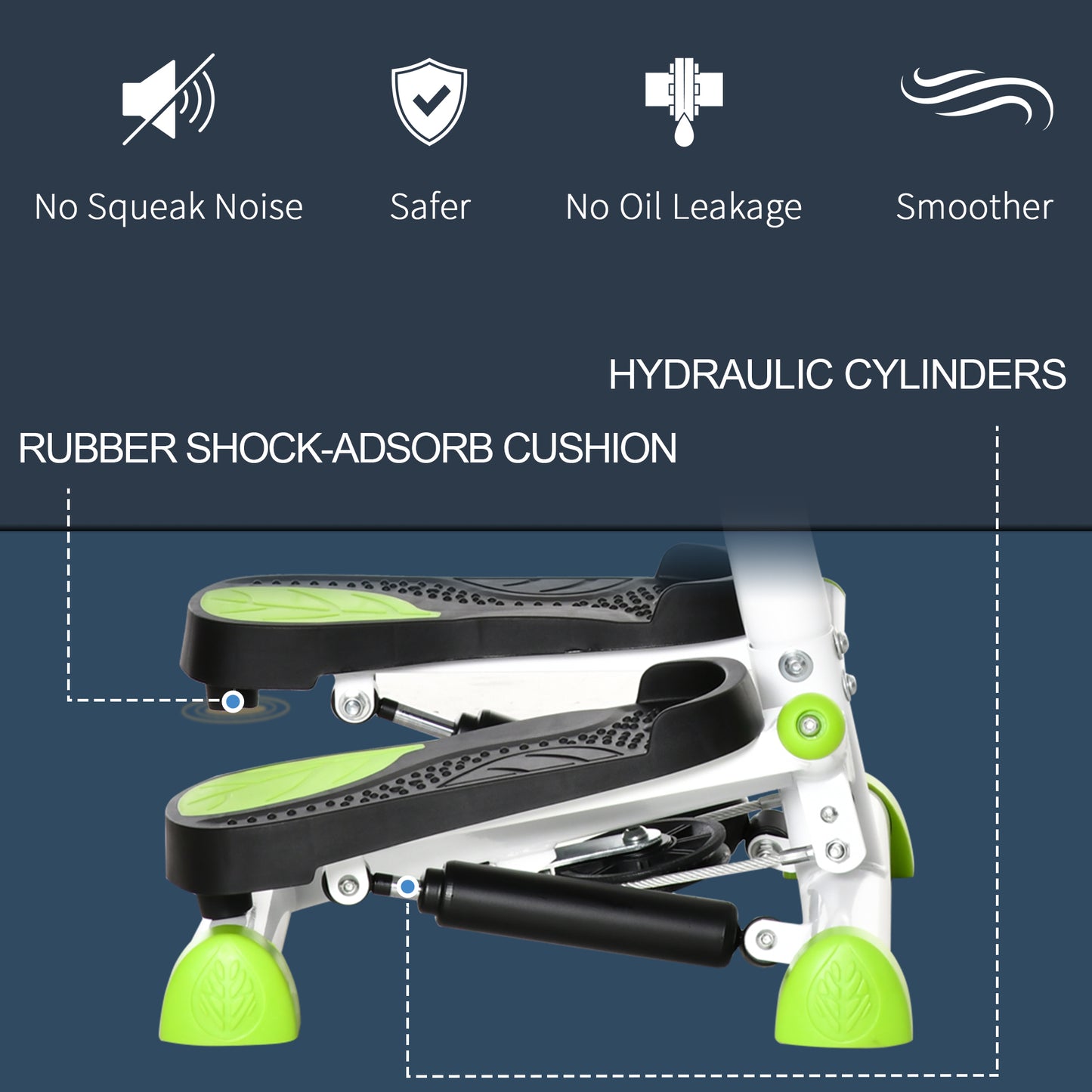HOMCOM Twister Stepper, Step Machine with Adjustable Resistance, LCD Screen