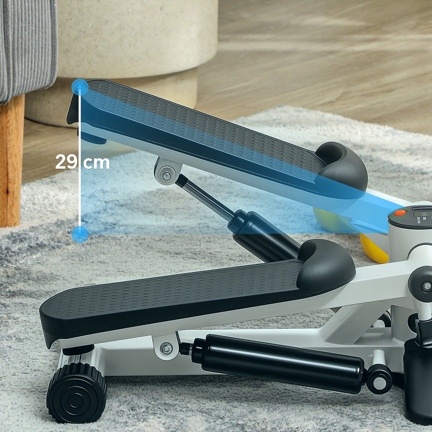 SPORTNOW Mini Stepper, Compact Step Machine Exerciser for Home Workout with LCD Monitor and Non-Slip Pedals