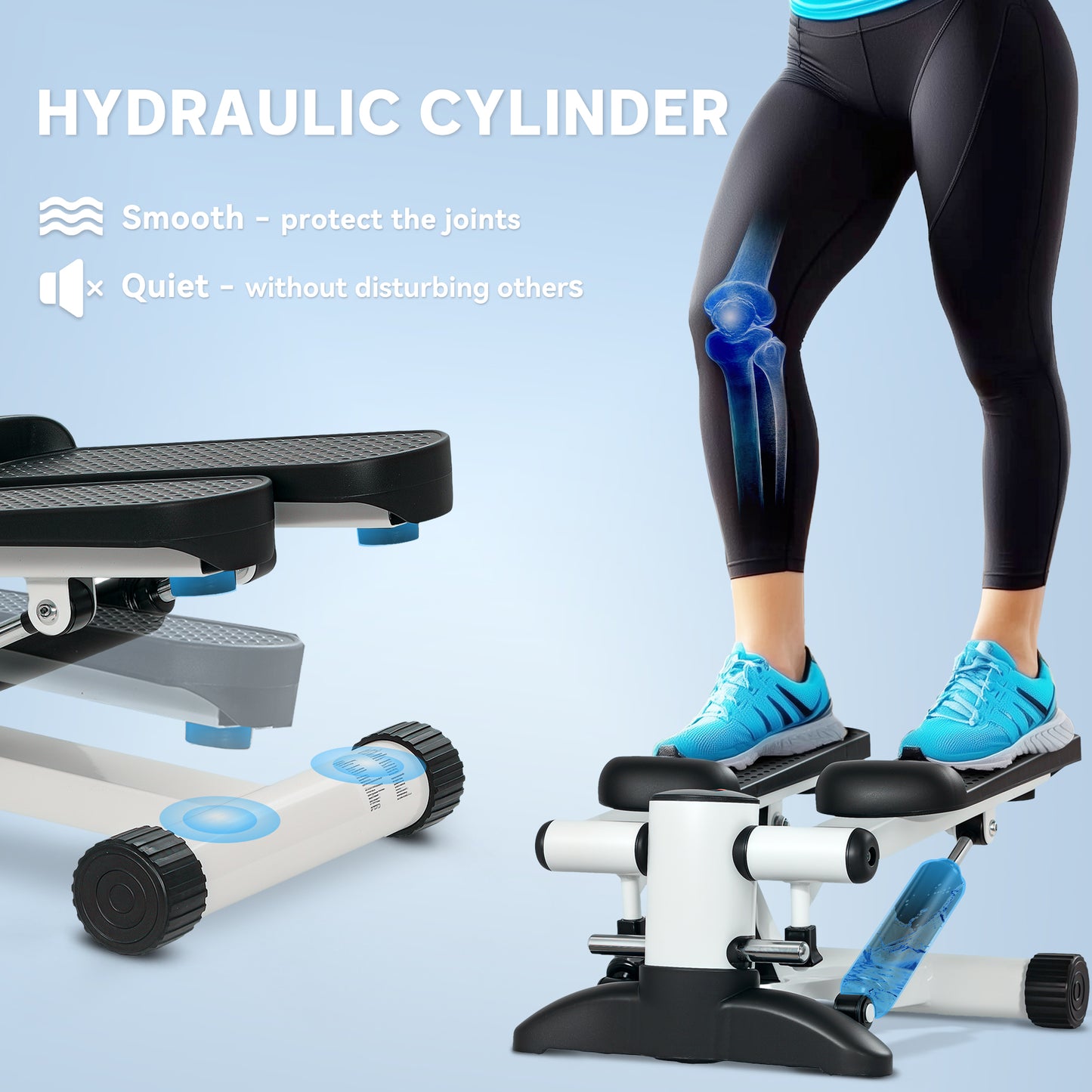 SPORTNOW Mini Stepper, Compact Step Machine Exerciser for Home Workout with LCD Monitor and Non-Slip Pedals