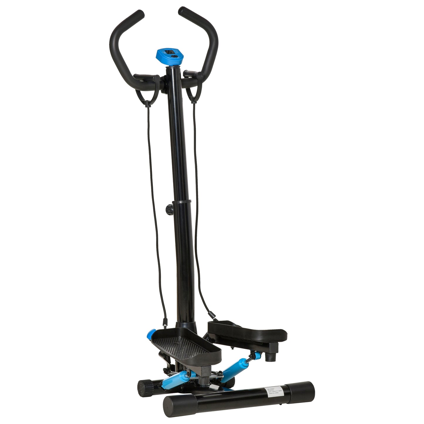 HOMCOM Adjustable Twist Stepper Fitness Step Machine, LCD Screen, Height-Adjust Handlebars, Home Gym