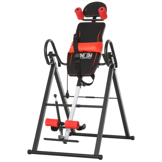 HOMCOM Gravity Inversion Table with Safety Belt Adjustable Hand Stand for Muscle Pain Relief