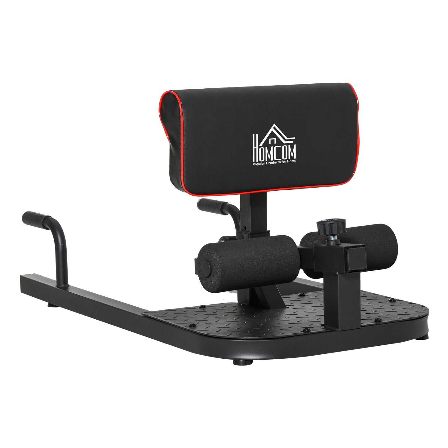 HOMCOM Squat Machine with Push Up Stand, Padded Hip Thrust Bench with Adjustable Cushion for Home Gym Work Out