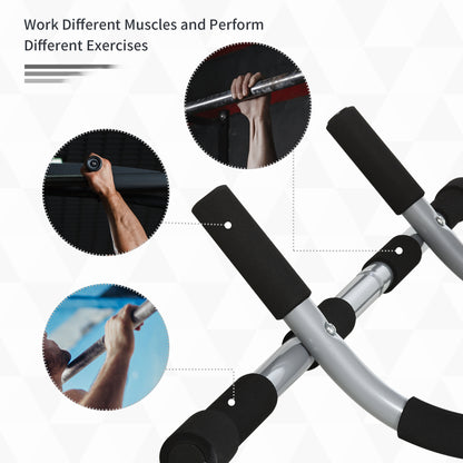 HOMCOM Pull-Up Bar for Doorway, Home Fitness Door Horizontal Push up Bar for Indoor Gym Upper Body Workout