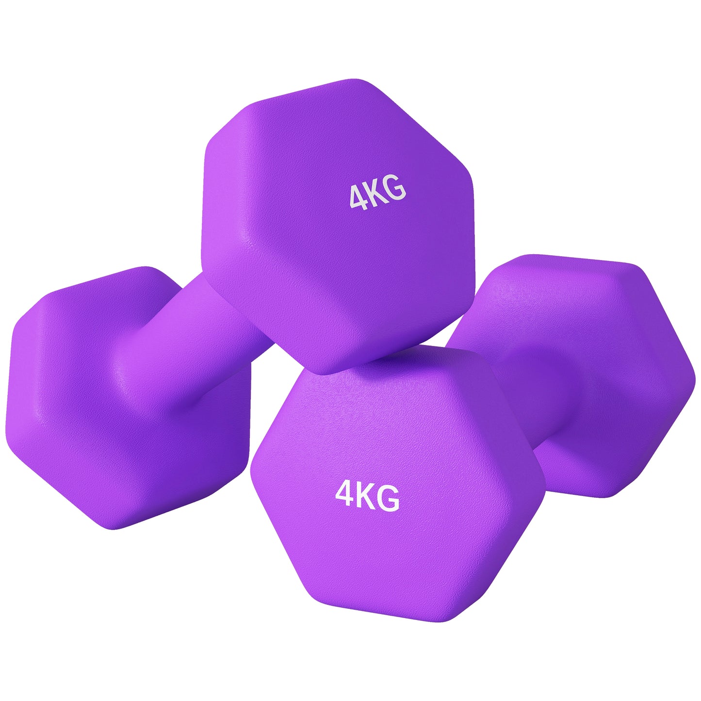 SPORTNOW 2 x 4kg Hexagonal Dumbbells Weights Set with Non-Slip Grip for Home Gym Workout