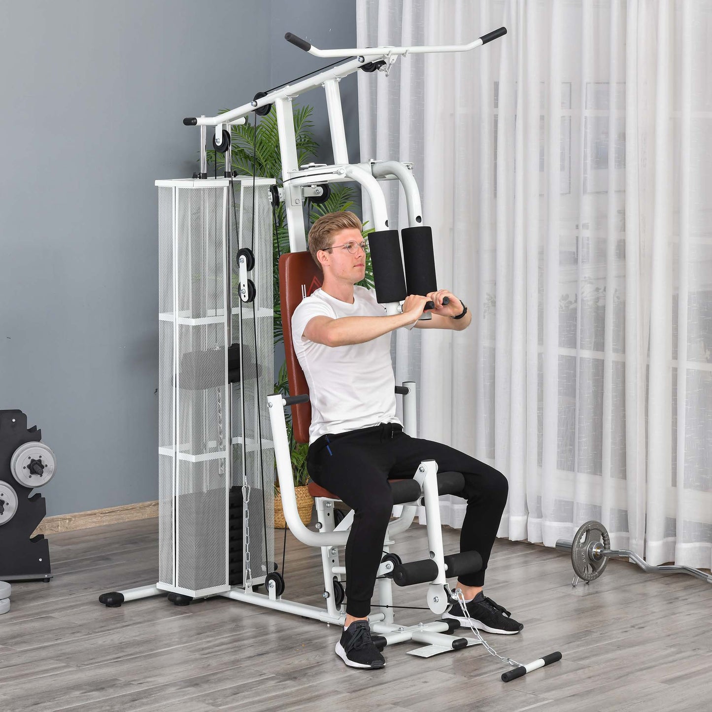 HOMCOM Multifunction Home Gym Weight Training Workout Station Fitness Strength Machine
