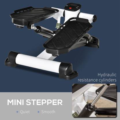 HOMCOM Portable Mini Stepper with LCD Display for Home Gym Office Exercise Workout