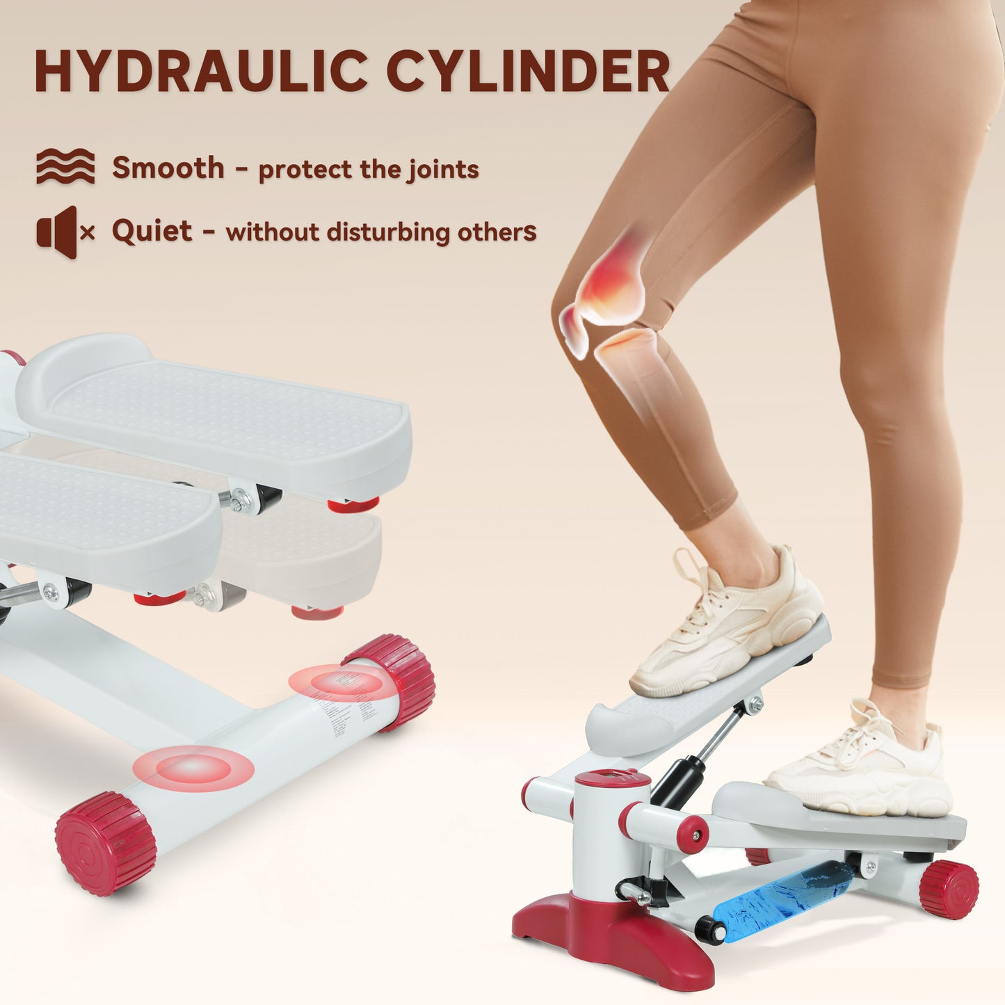 SPORTNOW Mini Stepper, Compact Step Machine Exerciser for Home Workout with LCD Monitor and Non-Slip Pedals
