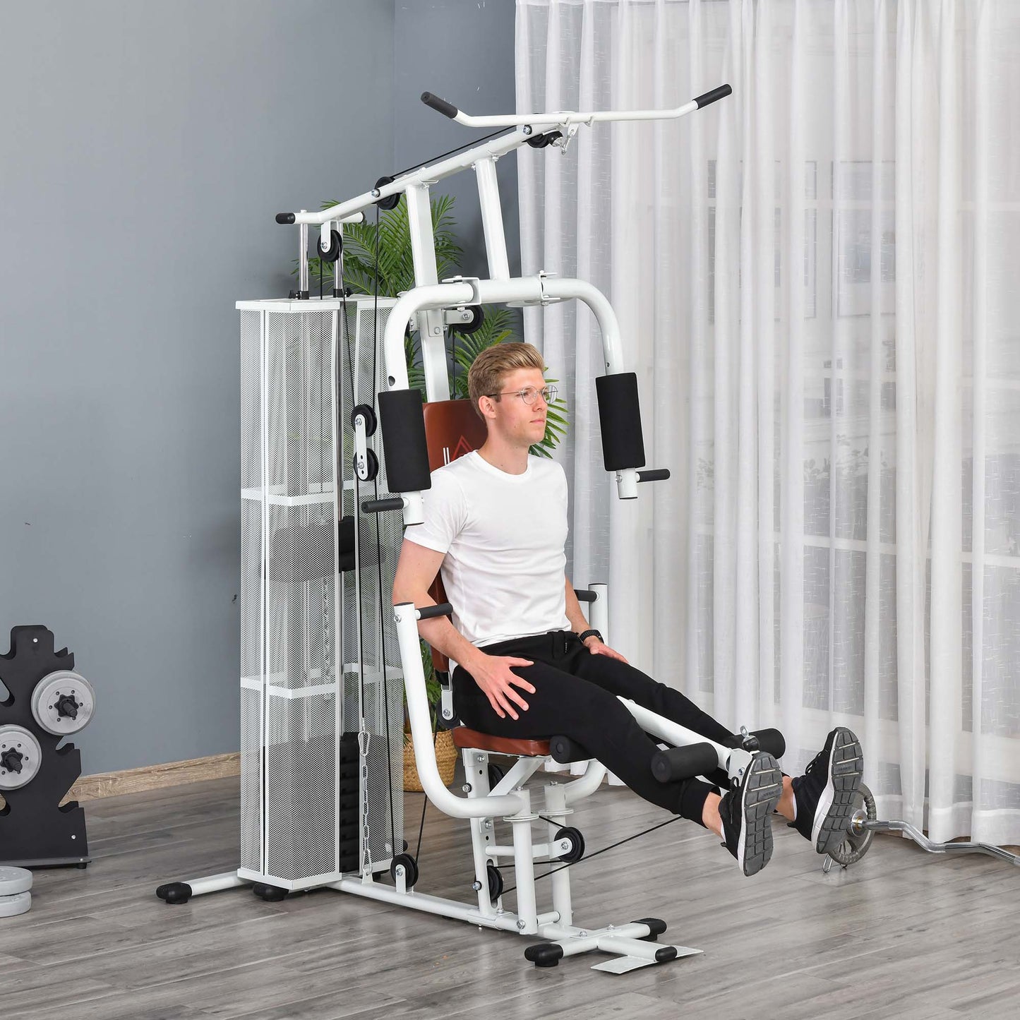 HOMCOM Multifunction Home Gym Weight Training Workout Station Fitness Strength Machine