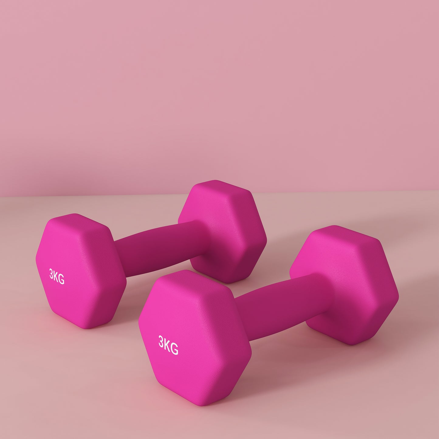 SPORTNOW 2 x 3kg Hexagonal Dumbbells Weights Set with Non-Slip Grip for Home Gym Workout