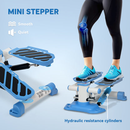 HOMCOM Portable Mini Stepper, Steppers for Exercise Workout with LCD Display Monitor, Anti-skid Foot Pedals for Home Gym Office