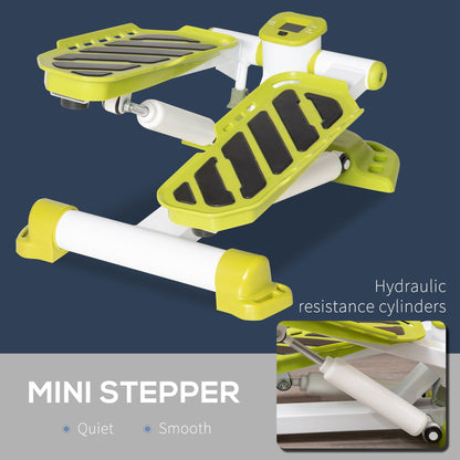 HOMCOM Portable Mini Stepper, Steppers for Exercise Workout with LCD Display Monitor, Anti-skid Foot Pedals for Home Gym Office