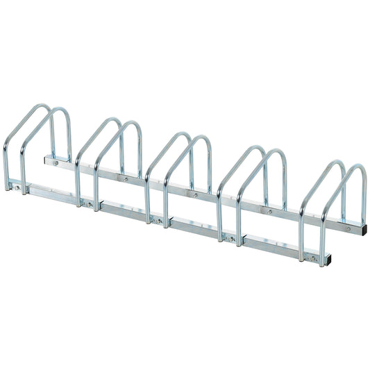 HOMCOM Bike Stand Parking Rack Floor or Wall Mount Bicycle Cycle Storage Locking Stand (5 Racks)
