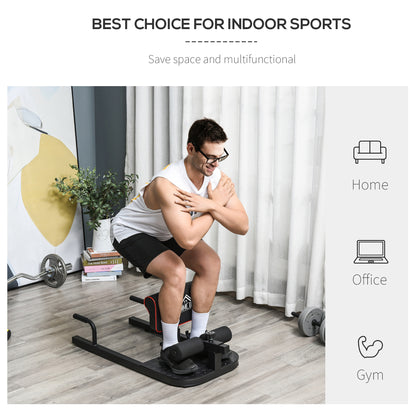 HOMCOM Squat Machine with Push Up Stand, Padded Hip Thrust Bench with Adjustable Cushion for Home Gym Work Out