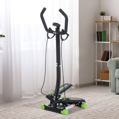 HOMCOM Twister Stepper, Step Machine w/ Resistance Bands, LCD Display and Handlebar, Steppers for Exercise Workout Home Gym Office