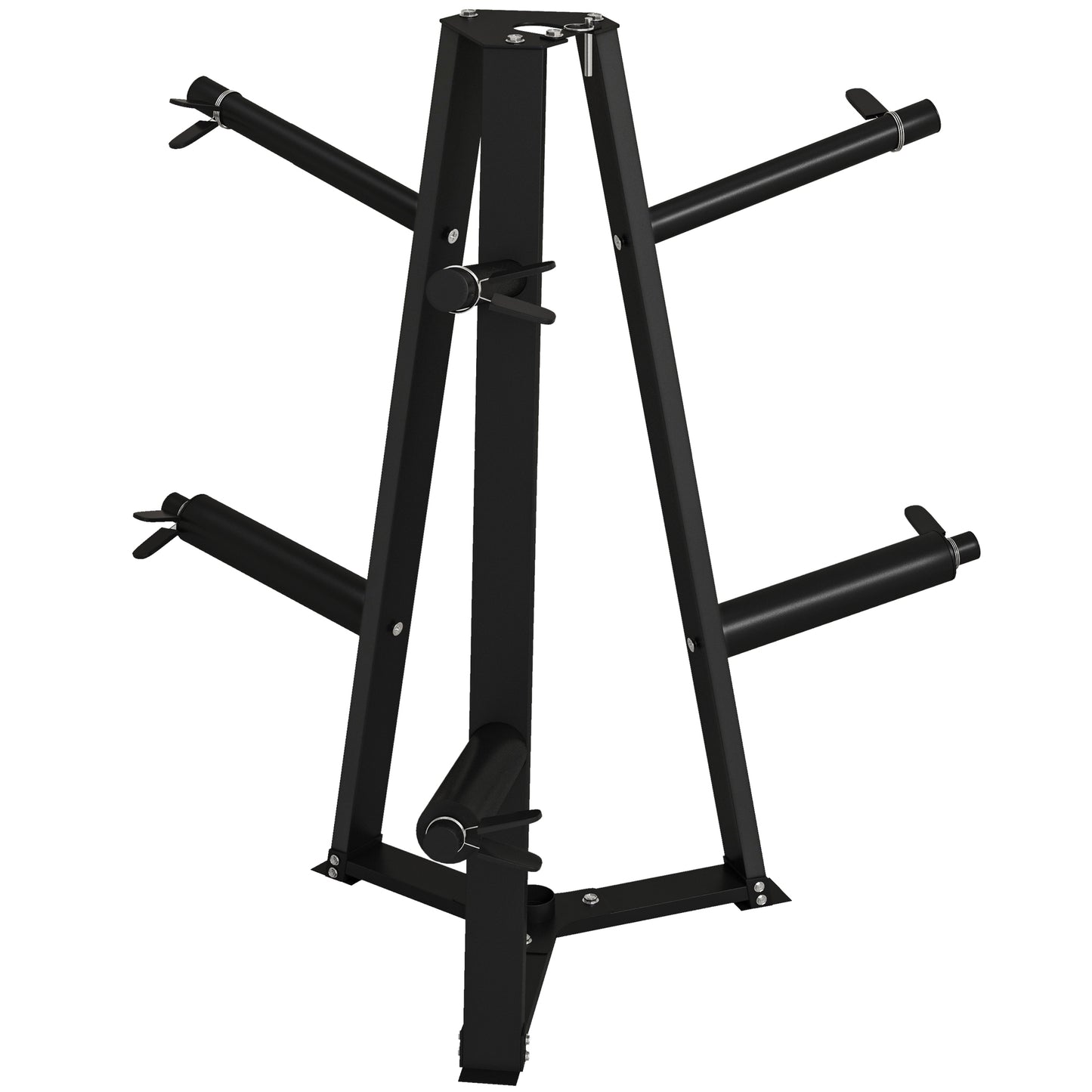SPORTNOW Weight Tree Weight Rack for 5cm Weight Plates and Barbell Bar with 6 Fasten Clamps, 300kg Capacity